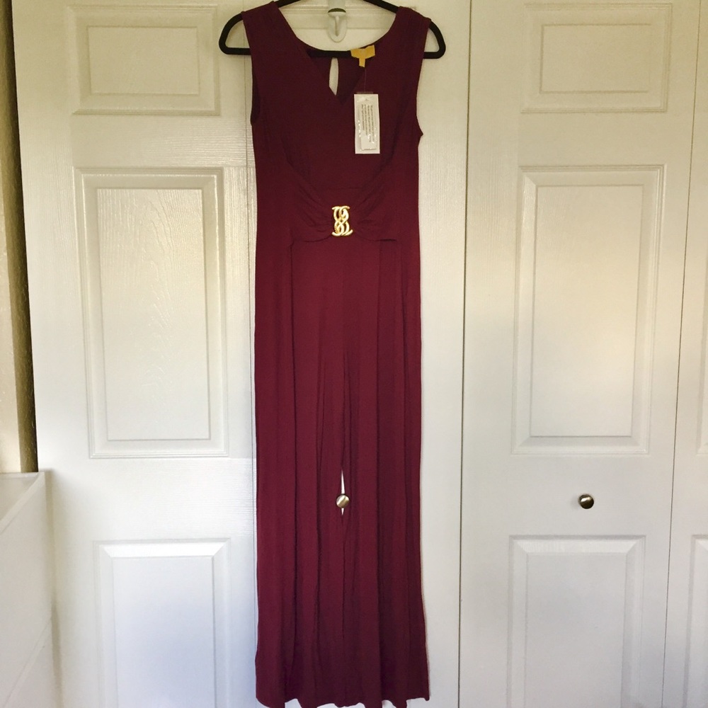JLo jumpsuit - maroon with gold accents sz Small